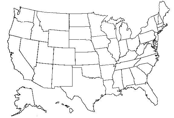United States Map Black And White