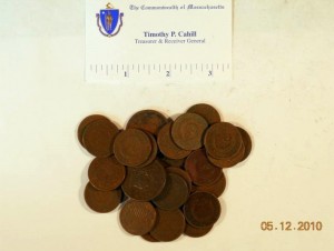 US LARGE PENNIES, AN 1823 & 23 TWO CENT COINS