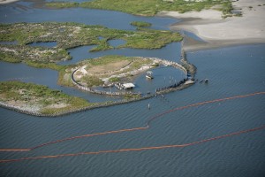 Booms to stop oil from Deepwater Horizon spill set near bird sanctuary, Breton National Wildlife Refuge, near Venice, La PHOTO - Booms to stop oil from Deepwater Horizon spill set near bird sanctuary