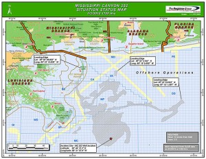 BP situation map of Deepwater Horizon spill area (May 3, 2010)