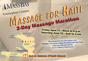 Massbay Massage Marathon, Rebuild Haiti Fundraiser