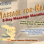 Massbay Massage Marathon, Rebuild Haiti Fundraiser